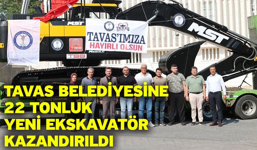 Tavas Belediyesine 22 tonluk yeni ekskavatör kazandırıldı