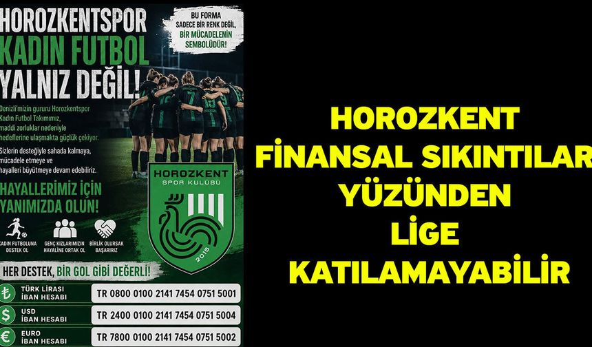 Horozkent finansal sıkıntılar yüzünden lige katılamayabilir