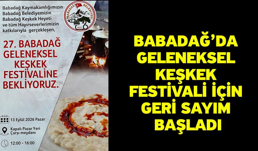 Babadağ’da Geleneksel Keşkek Festivali İçin Geri Sayım Başladı