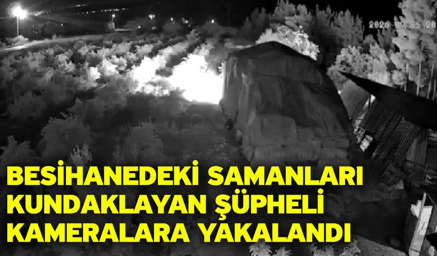 Besihanedeki samanları kundaklayan şüpheli kameralara yakalandı