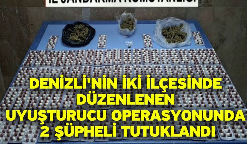 Denizli'nin iki ilçesinde düzenlenen uyuşturucu operasyonunda 2 şüpheli tutuklandı