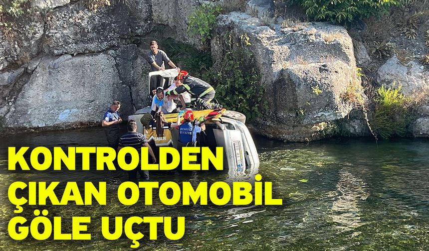 Kontrolden Çıkan Otomobil Göle Uçtu