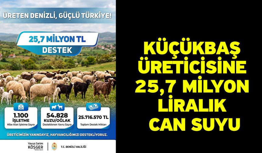 Küçükbaş Üreticisine 25,7 Milyon Liralık Can Suyu