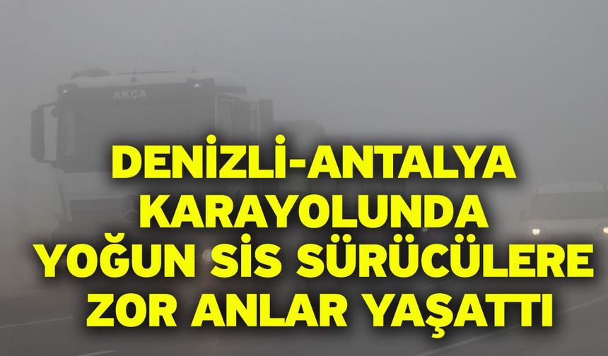 Denizli-Antalya karayolunda yoğun sis sürücülere zor anlar yaşattı