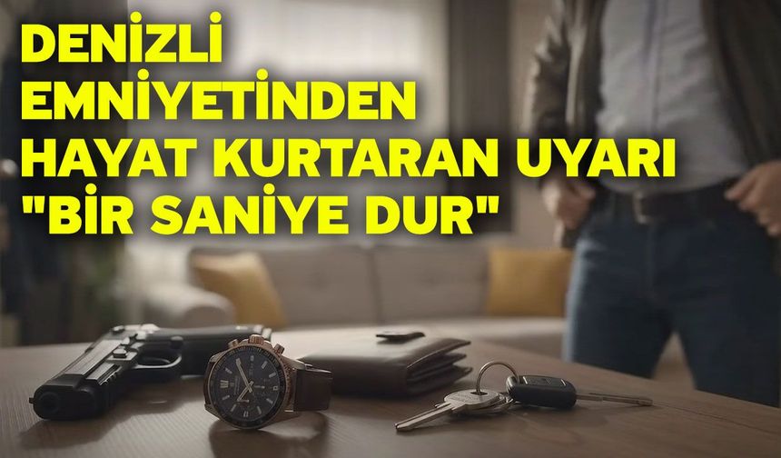 Denizli emniyetinden hayat kurtaran uyarı "Bir saniye dur"