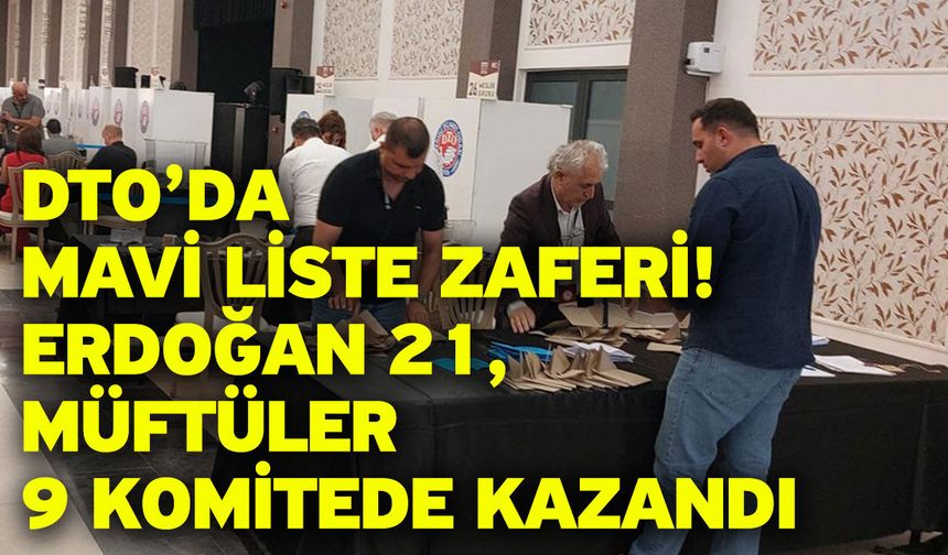DTO’da mavi liste zaferi! Erdoğan 21, Müftüler 9 komitede kazandı