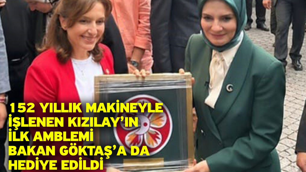 152 yıllık makineyle işlenen Kızılay’ın ilk amblemi Bakan Göktaş’a da hediye edildi